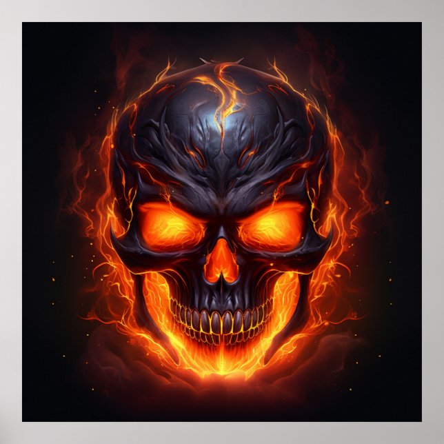 Poster Flaming Skull Fury (Frente)