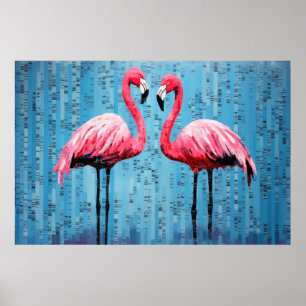 Poster Flamingo Animal Bird Art Decaint