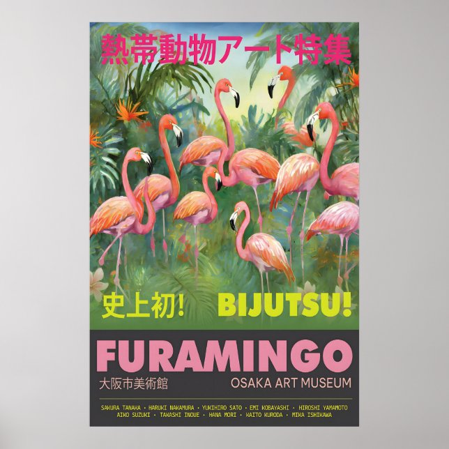 Poster Flamingo Art Print Tropical Pink Room (Frente)