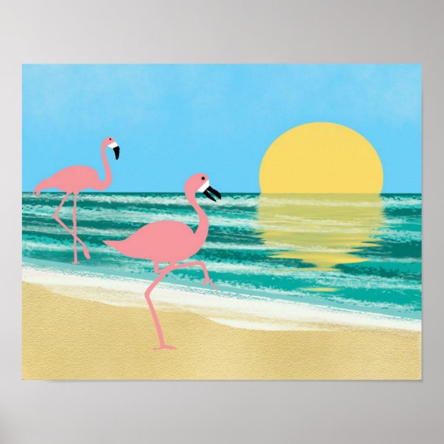 Póster Flamingo Beach (Frente)