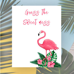 Poster Flamingo chá de fraldas adivinha a doce confusão