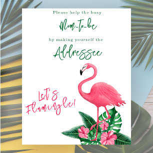 Poster Flamingo chá de fraldas Mãe para ser destinatária