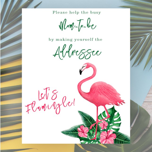 Poster Flamingo chá de fraldas Mãe para ser destinatária (Criador carregado)