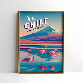 Poster Flamingo da América do Sul do Chile