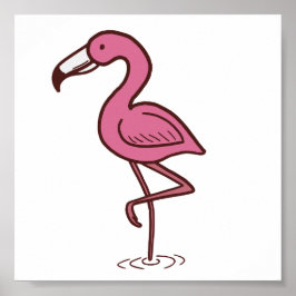 Poster Flamingo da Selva Pequena Estampa