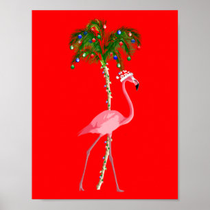 Póster Flamingo do Natal