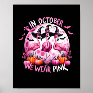 Poster Flamingo Em Outubro Vestimos O Cancer Rosa Hal