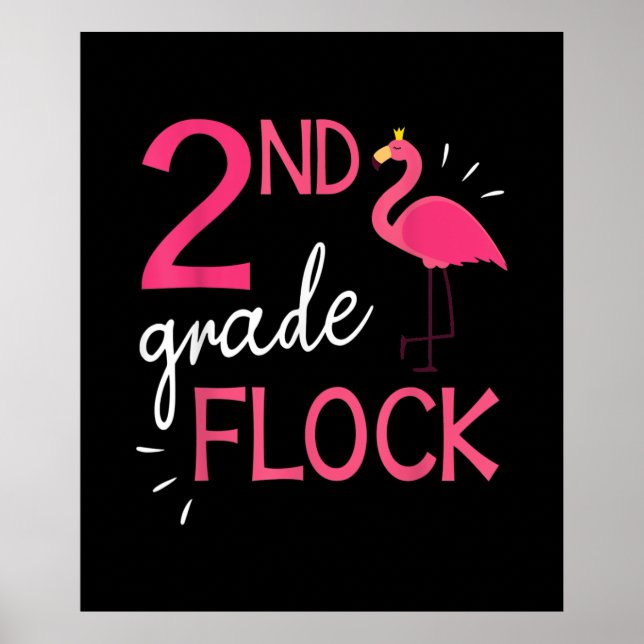 Poster Flamingo Estudante Mais velho Feliz segundo de Gra (Frente)