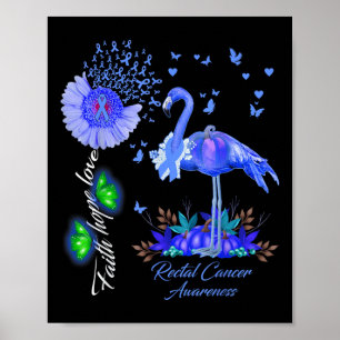 Poster Flamingo Faith Esperança Ama Consciência do Cancer