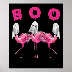 Poster Flamingo   Fantasia de Halloween do Ghost Flamingo