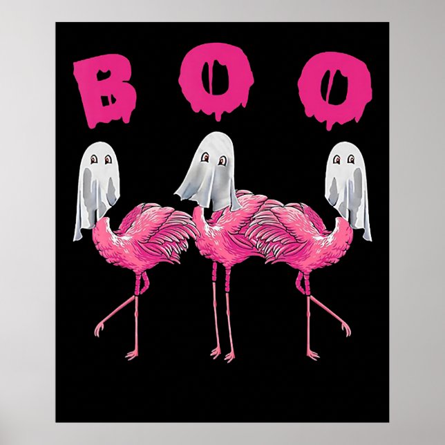 Poster Flamingo | Fantasia de Halloween do Ghost Flamingo (Frente)