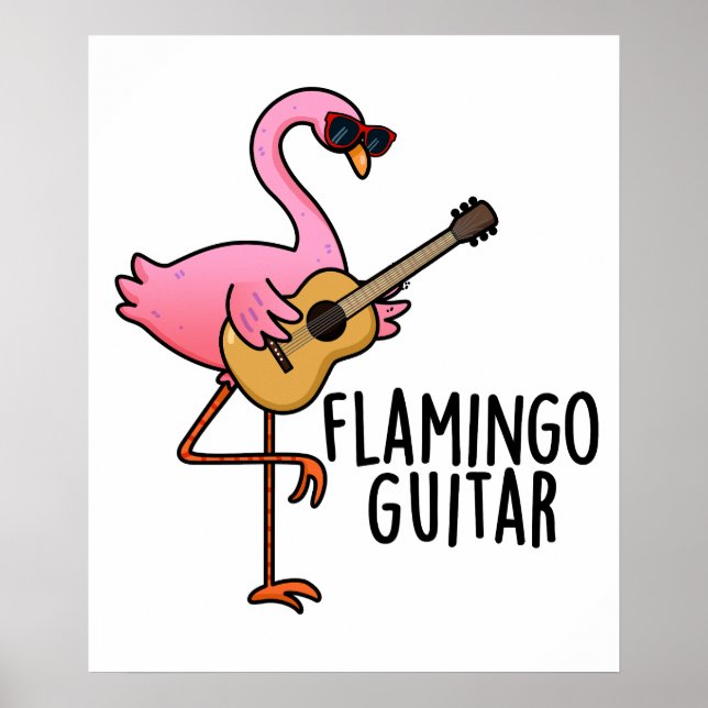 Poster Flamingo Guitar Música Encantada (Frente)