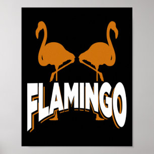 Poster Flamingo I Pássaro Observação de Aves Bando Praia