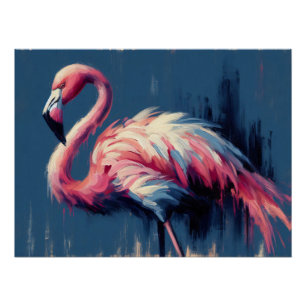 Póster Flamingo Impressionismo Pintura