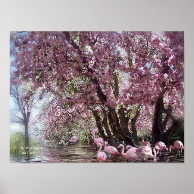 Póster Flamingo Lagoon Art Poster/Impressão (Frente)