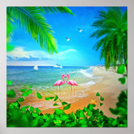 Poster Flamingo Love