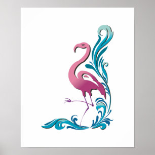 Poster flamingo motif design