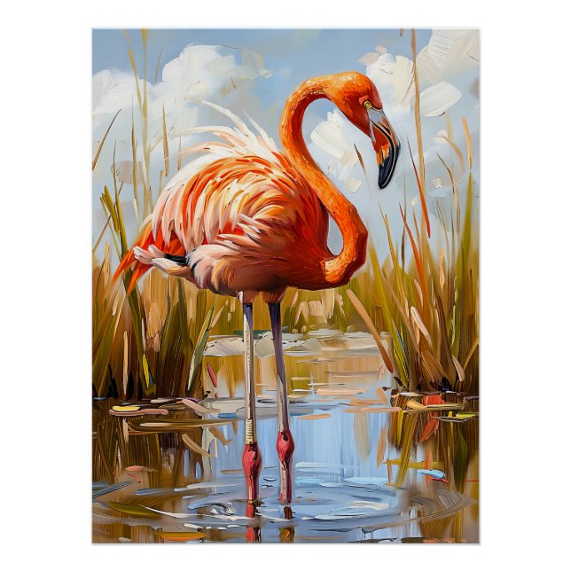 Póster Flamingo na Natureza (Frente)