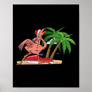 Poster Flamingo Natal Em Julho Frio Passaro Tropical Prai