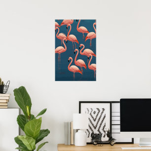 Poster Flamingo Pattern