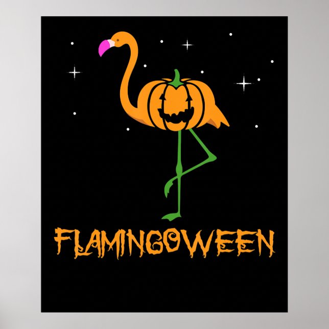 Poster Flamingo |Pumpkin Halloween Flamingbetween Bird Pi (Frente)
