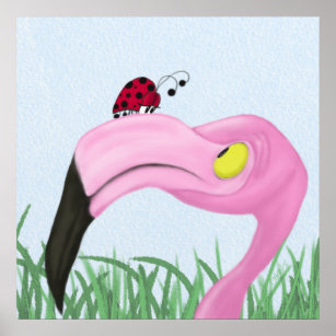 Poster Flamingo Rosa bonito