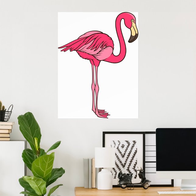 Poster Flamingo Rosa Com Pernas Longas (Criador carregado)