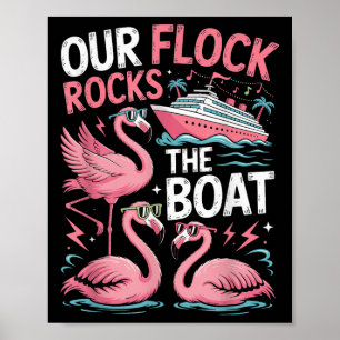 Poster Flamingo Rosa Nossa Manada Balança O Barco Férias