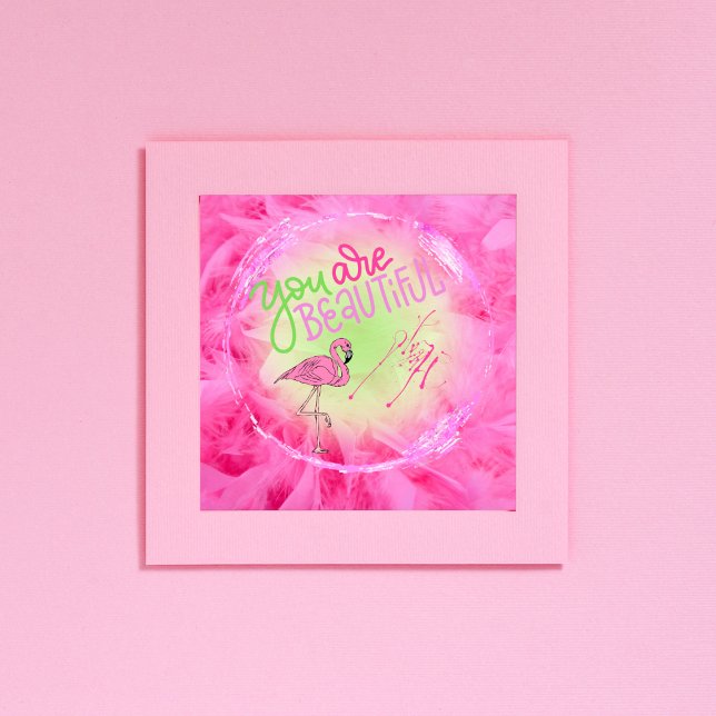 Poster Flamingo Rosa Você É Belo Inspirador (Criador carregado)