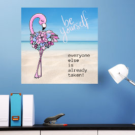 Poster Flamingo Seja Sua Própria Citação Inspiradora