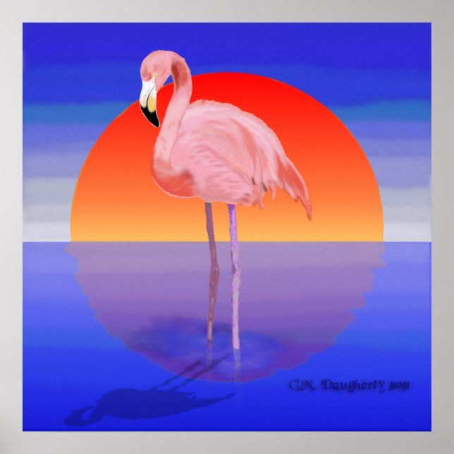 Poster Flamingo Sunset (Frente)