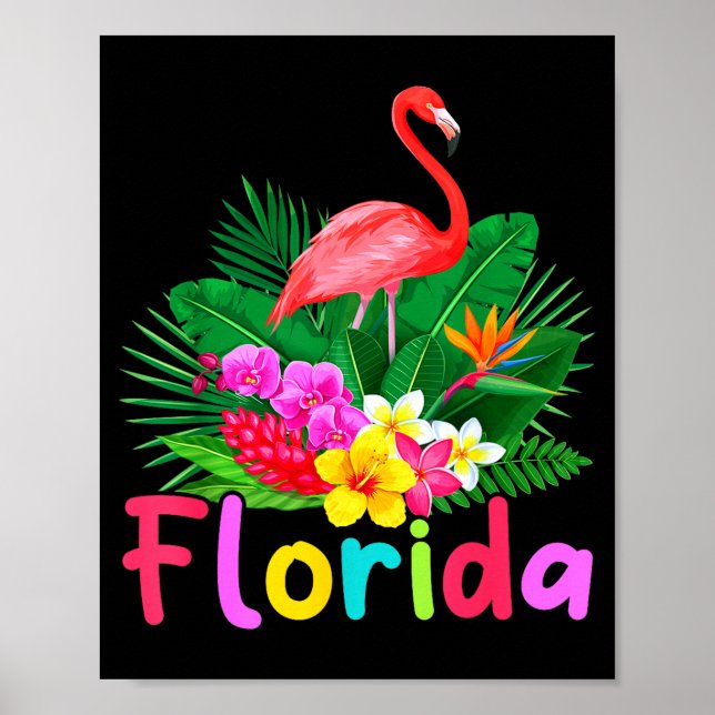 Poster Flamingo tropical da Flórida férias de verão (Frente)