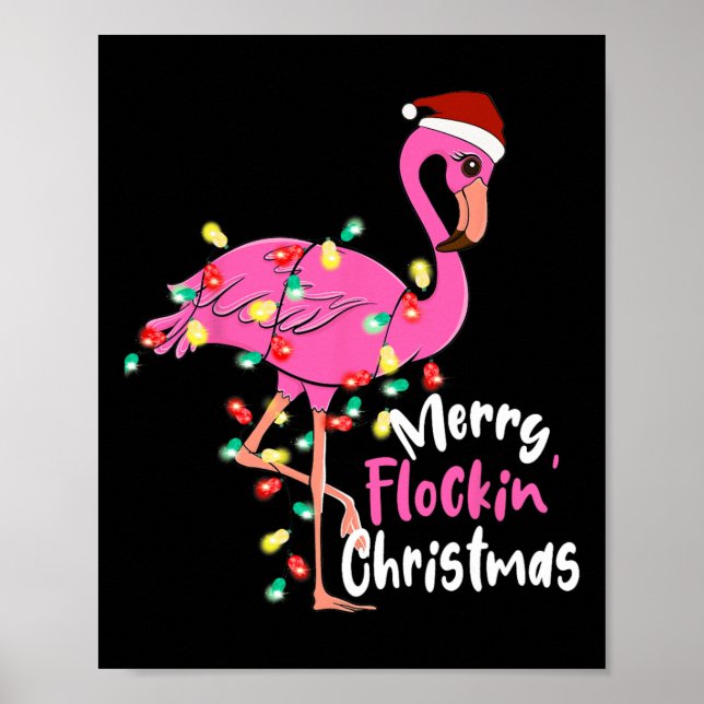 Poster Flamingo Xmas de feliz (Frente)