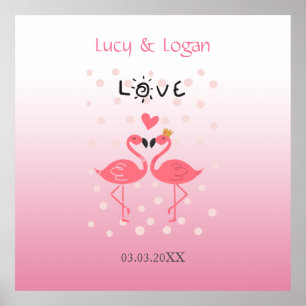Poster Flamingos Apaixonados