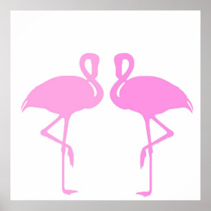 Póster Flamingos cor-de-rosa