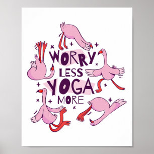 Poster Flamingos de Exercício de Yoga