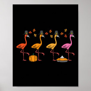 Poster Flamingos Engraçado Queda de Ação de Graças Homens