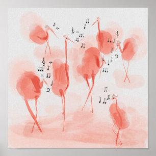 Poster Flamingos que cantam