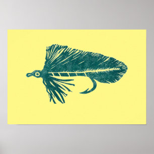 Poster Flâmula verde de Matuka, pesca com mosca, mosca
