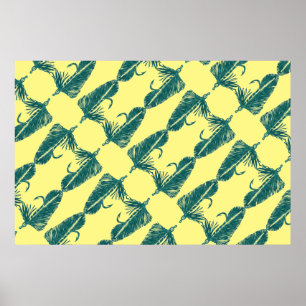 Poster Flâmula verde de Matuka, pesca com mosca, mosca