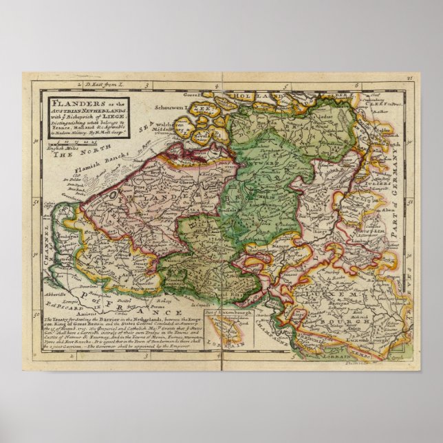 Póster Flandres ou Países Baixos austríacos (Frente)