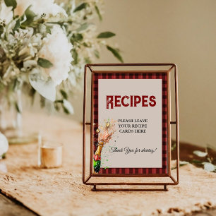 Poster Flanela & espuma  Deixe seus Receitas Chá de noiva