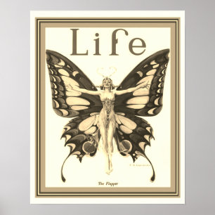 Poster "Flapper" Art Deco Life Cobrir 16 x 20