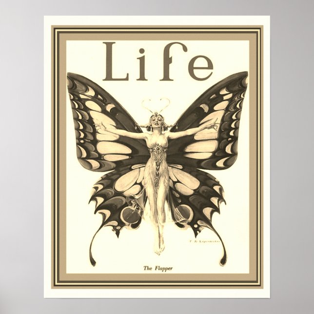 Poster "Flapper" Art Deco Life Cobrir 16 x 20 (Frente)