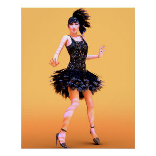 Póster Flapper Dancing Vintage