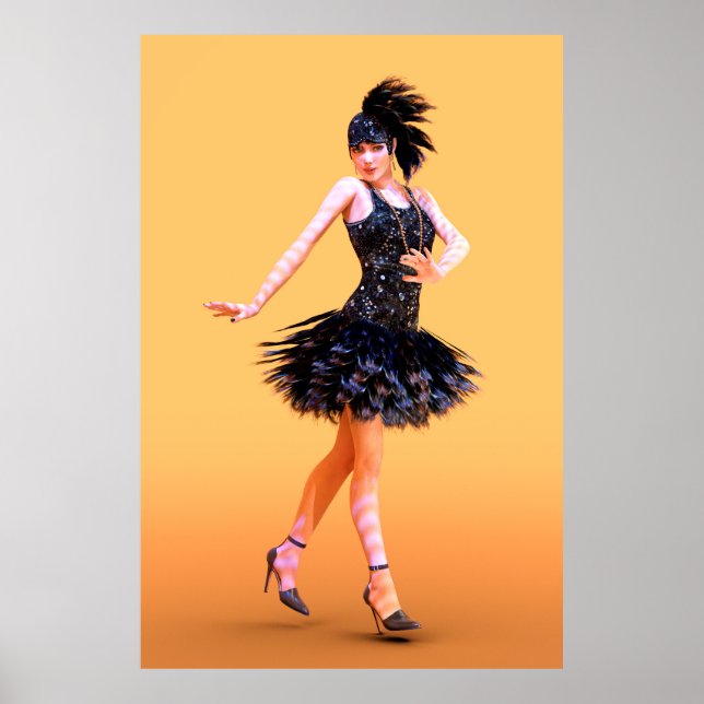 Poster Flapper Dancing Vintage (Frente)