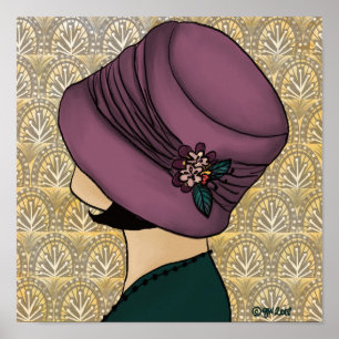 Poster Flapper em um chapéu