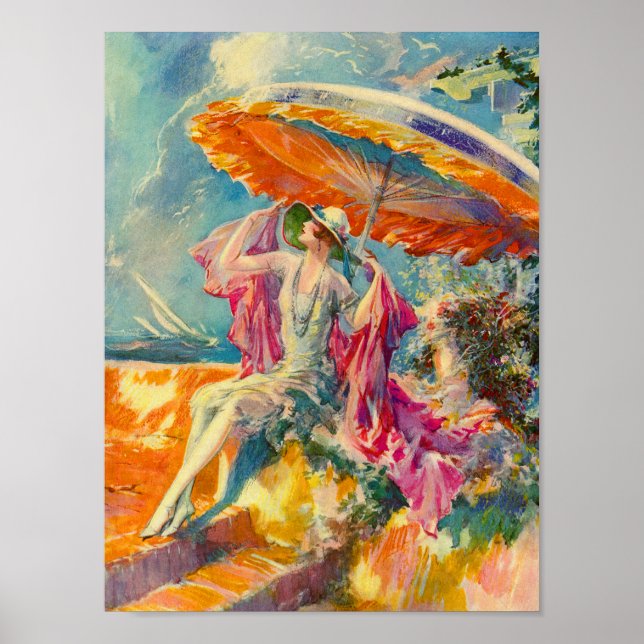 Poster flapper na praia (Frente)