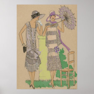 Poster Flappers à moda do primavera, senhoras dos anos 2