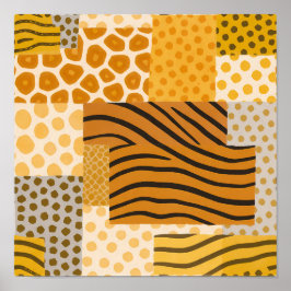 Poster Flat Color Safari Print Composite Tapestry